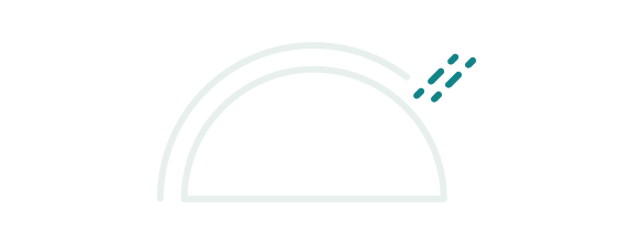 konzentrische Halbkreise, die von einem Wasserstrahl durchschnitten werden