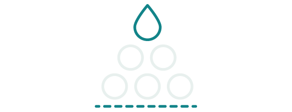 Symbol aus Wassertropfen und Kreisen
